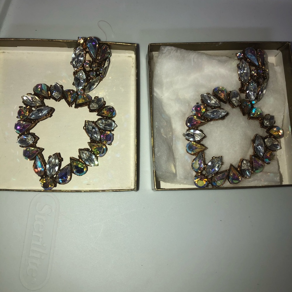 Heart shaped crystal earrings